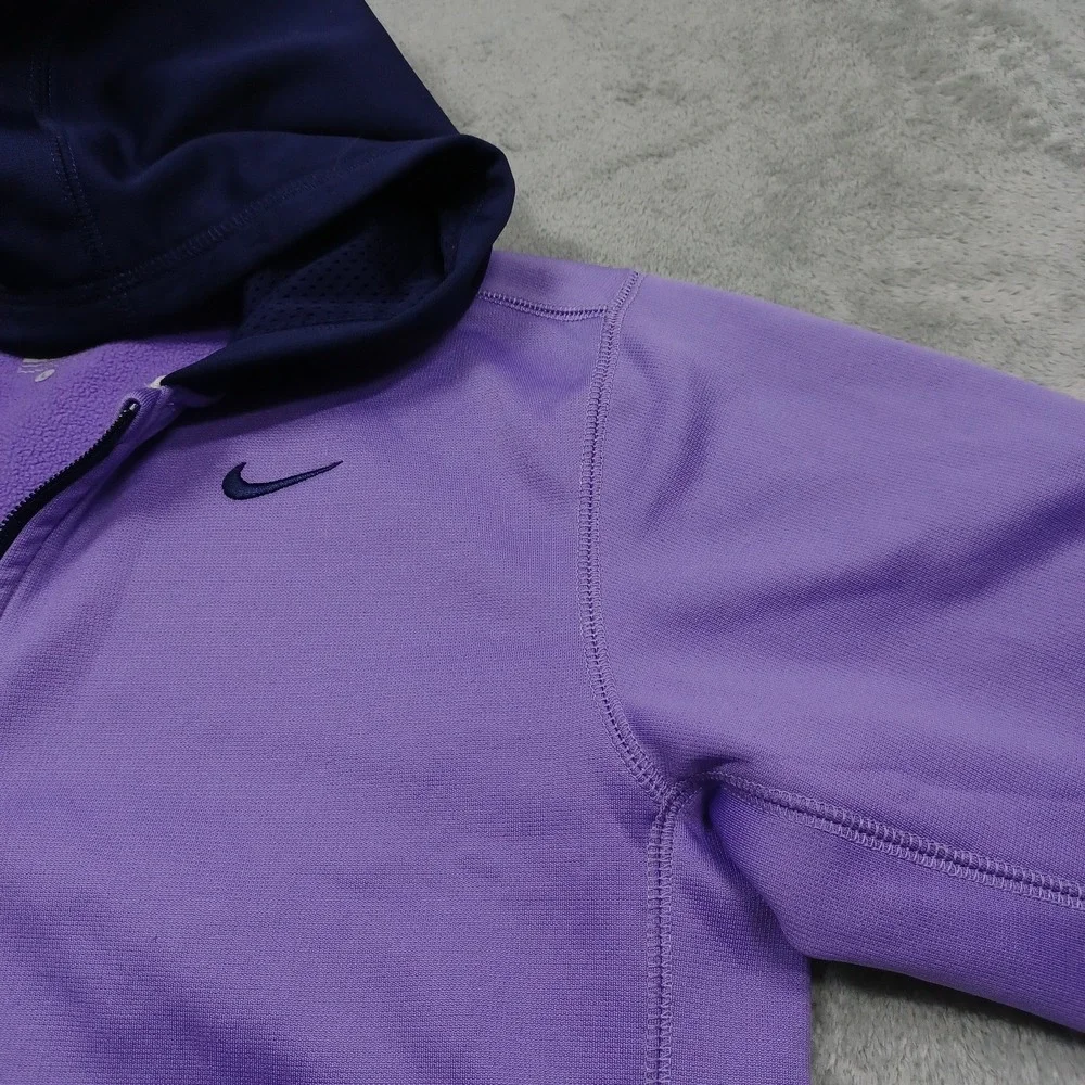 Nike Jacket Womens Large Purple Activewear Full Zip Pockets Gym Training